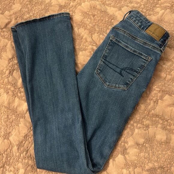 American Eagle high-rise skinny kick next level stretch size 2 blue jeans - Picture 6 of 6